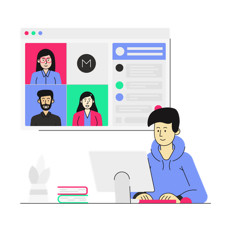 Online business meeting  Illustration