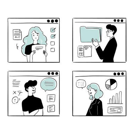 Online Business meeting  Illustration