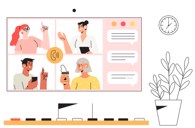 Online Business meeting  Illustration