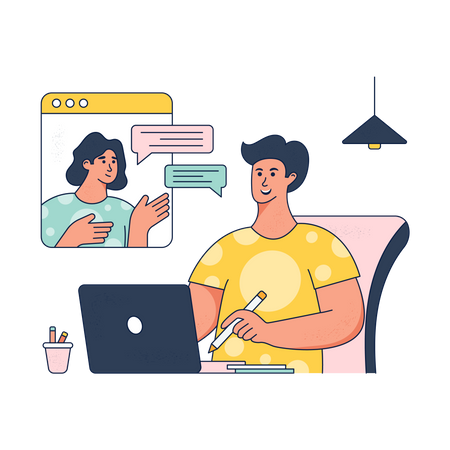 Online Business Meeting  Illustration