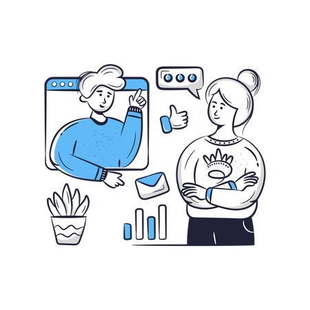 Online Business Meeting  イラスト