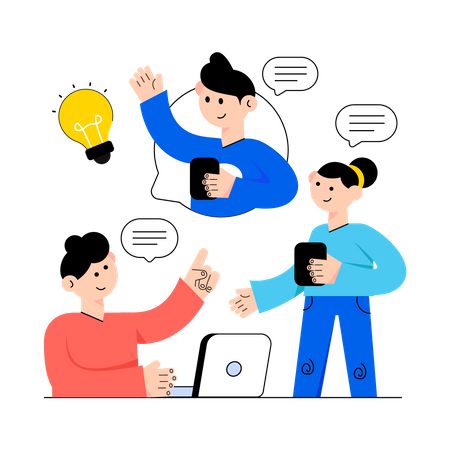 Online business meeting  Illustration