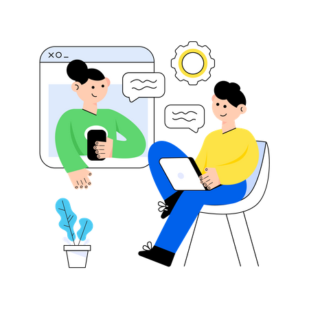 Online Business Meeting  Illustration