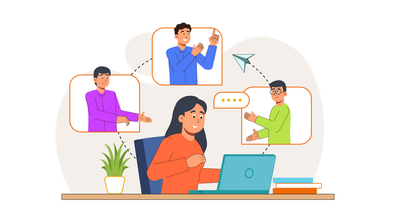 Online business meeting  Illustration