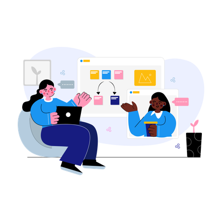 Online Business Meeting  Illustration