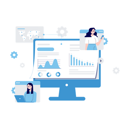 Online Business Meeting  Illustration