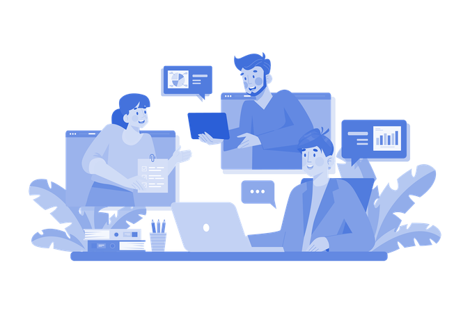 Online business meeting  Illustration