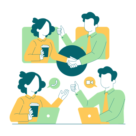 Online business meeting  Illustration