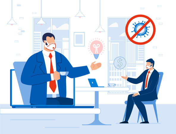 Online Business Negotiation  Illustration