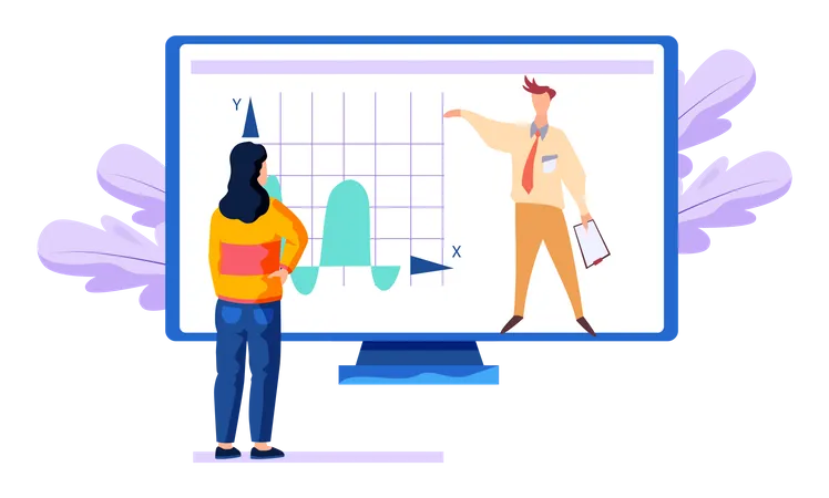 Online Business presentation  Illustration