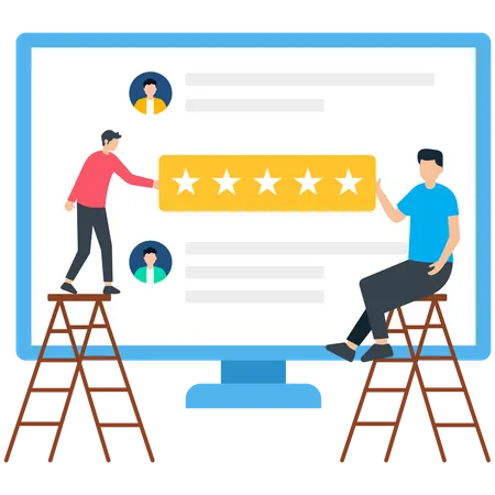 Online Business Rating Stars  Illustration