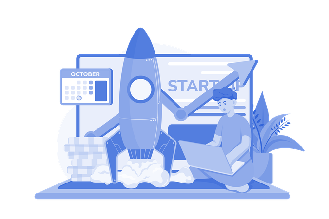 Online Business Startup  Illustration