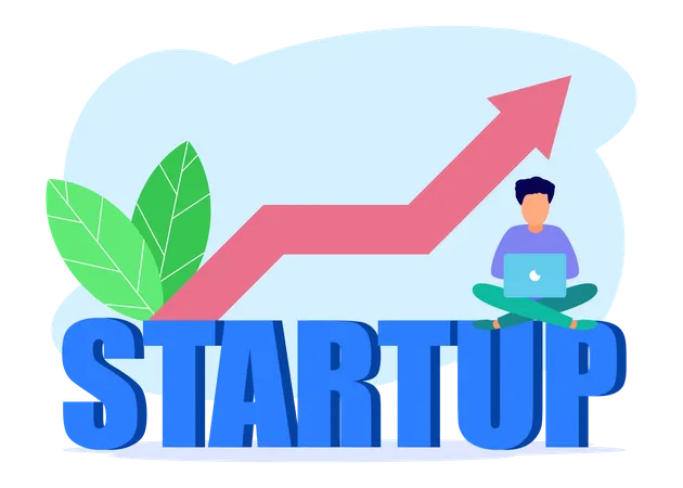 Online Business Startup Illustration