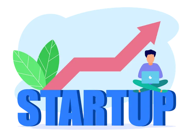 Online Business Startup  Illustration