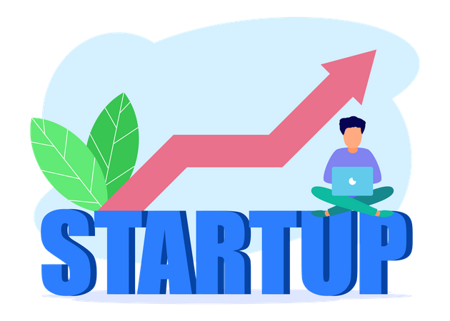 Online Business Startup  Illustration