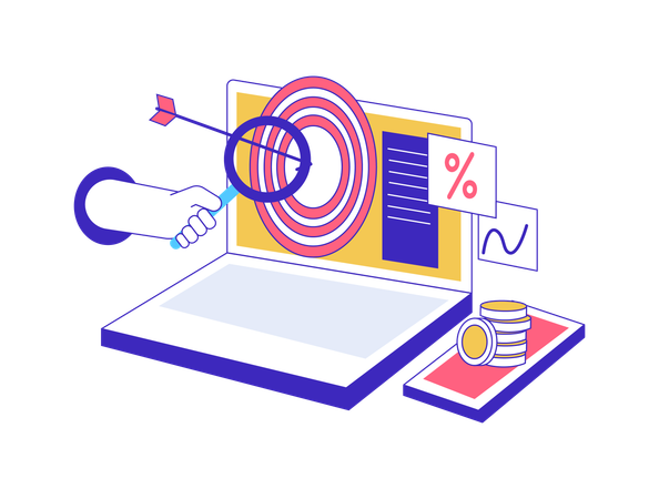 Online business target  Illustration