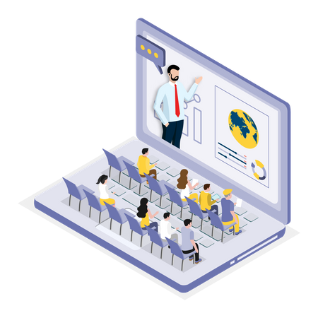 Online Business Training Illustration