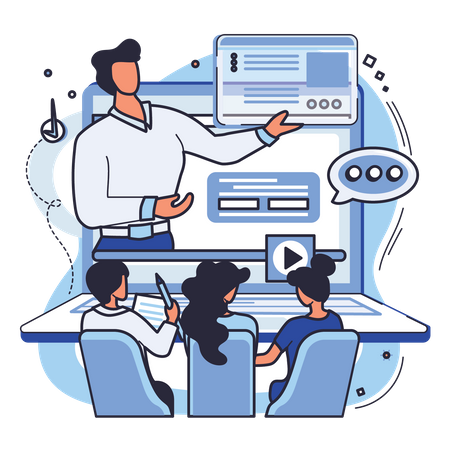 Online business training  Illustration
