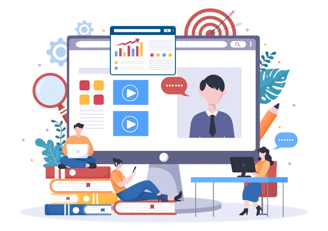 Online business training video Illustration