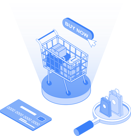 Online buy and shopping payment  Illustration