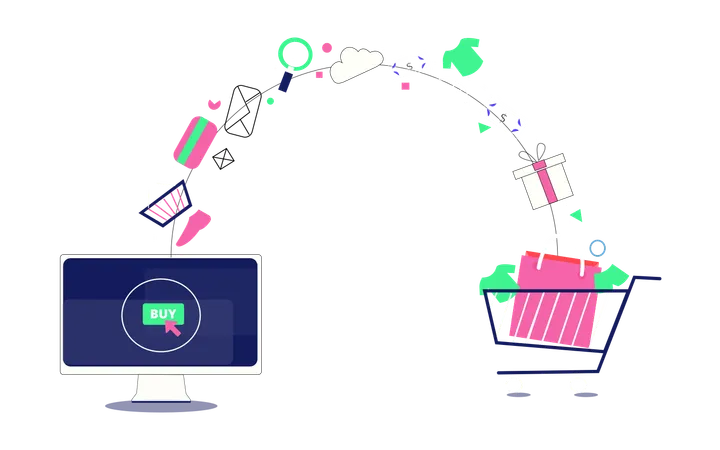 Online buy from shopping website  Illustration