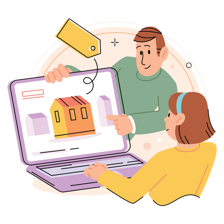 Online buy property Illustration