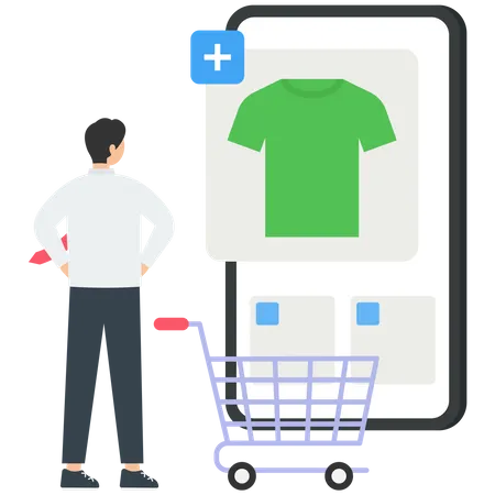 Online buying and delivery scenes  Illustration