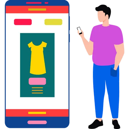 Online buying clothes  Illustration