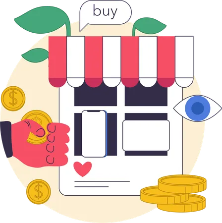 Online buying form shop  Illustration