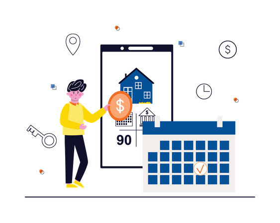 Online buying property  Illustration