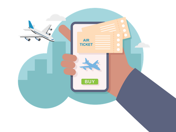 Online buying tickets  Illustration