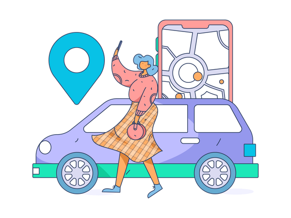 Reserva de táxi on-line  Ilustração