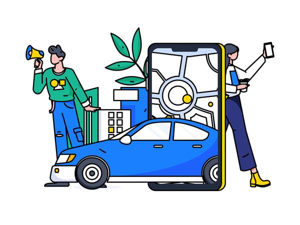 Online cab boking  Illustration