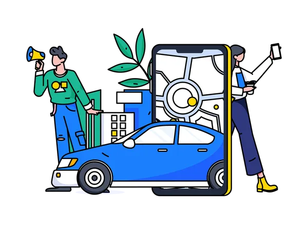 Online cab boking  Illustration