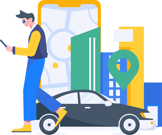 Online cab boking  Illustration