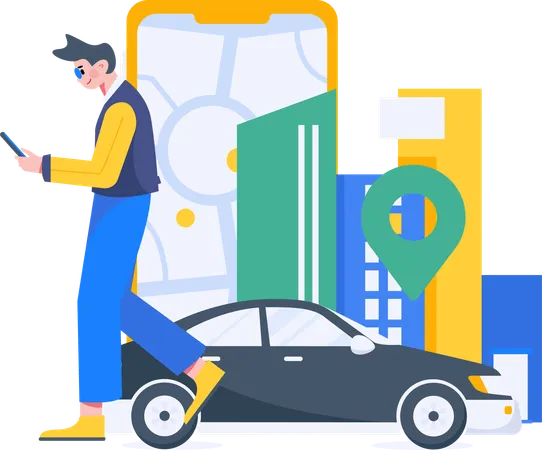 Online cab boking  Illustration