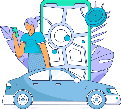 Online cab boking  Illustration