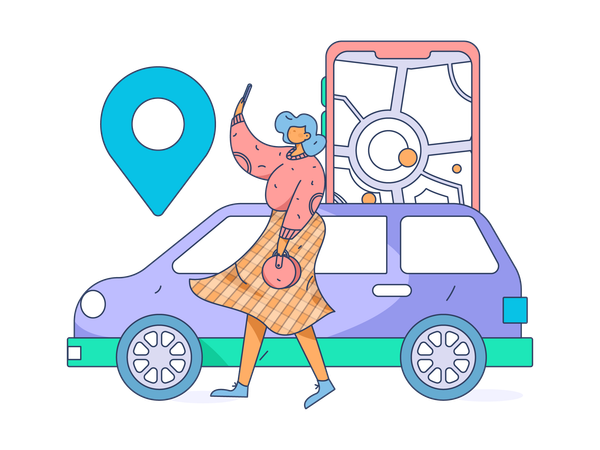 Online cab boking  Illustration