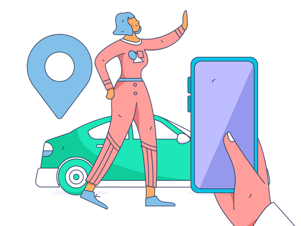 Online cab boking  Illustration