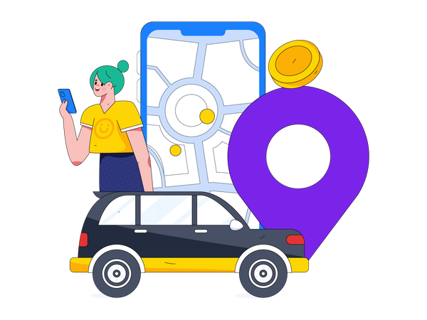 Online cab boking  Illustration