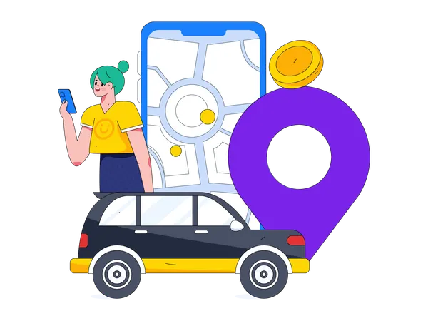 Online cab boking  Illustration