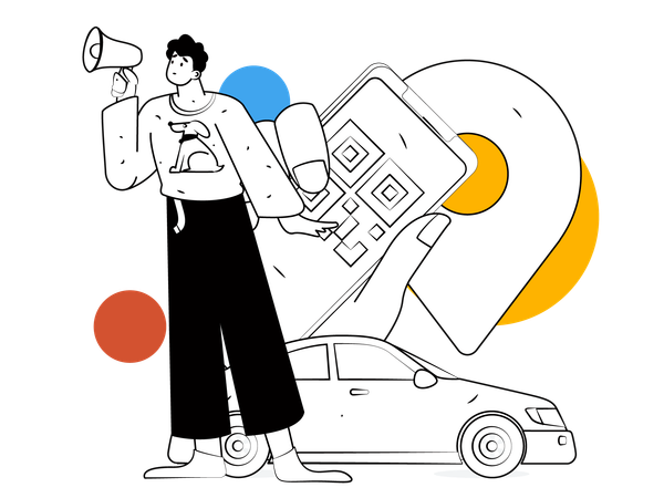 Online cab booking  イラスト