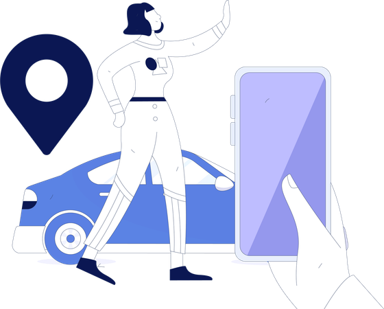 Online cab booking  Illustration