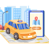 illustration online cab booking