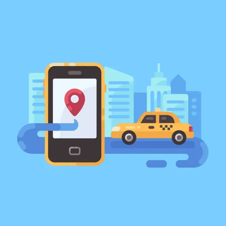 Online Cab Booking Application  Illustration