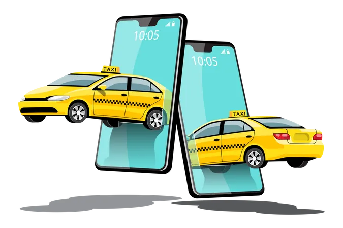 Online Cab Booking  Illustration