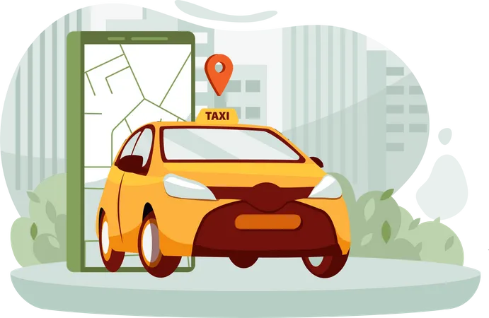 Online cab booking  Illustration