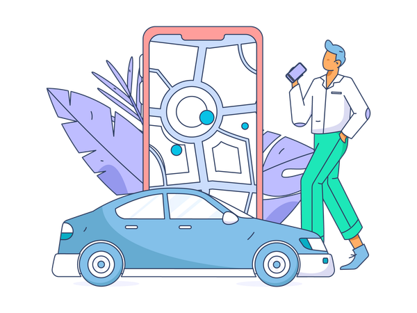 Online cab booking  Illustration