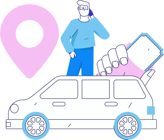 Online Cab Booking  Illustration