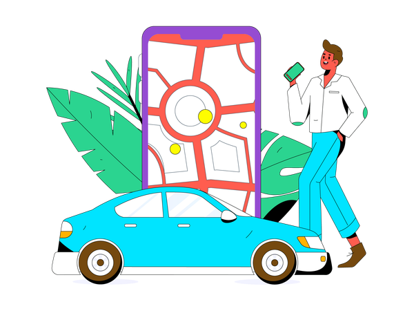 Online cab booking  Illustration